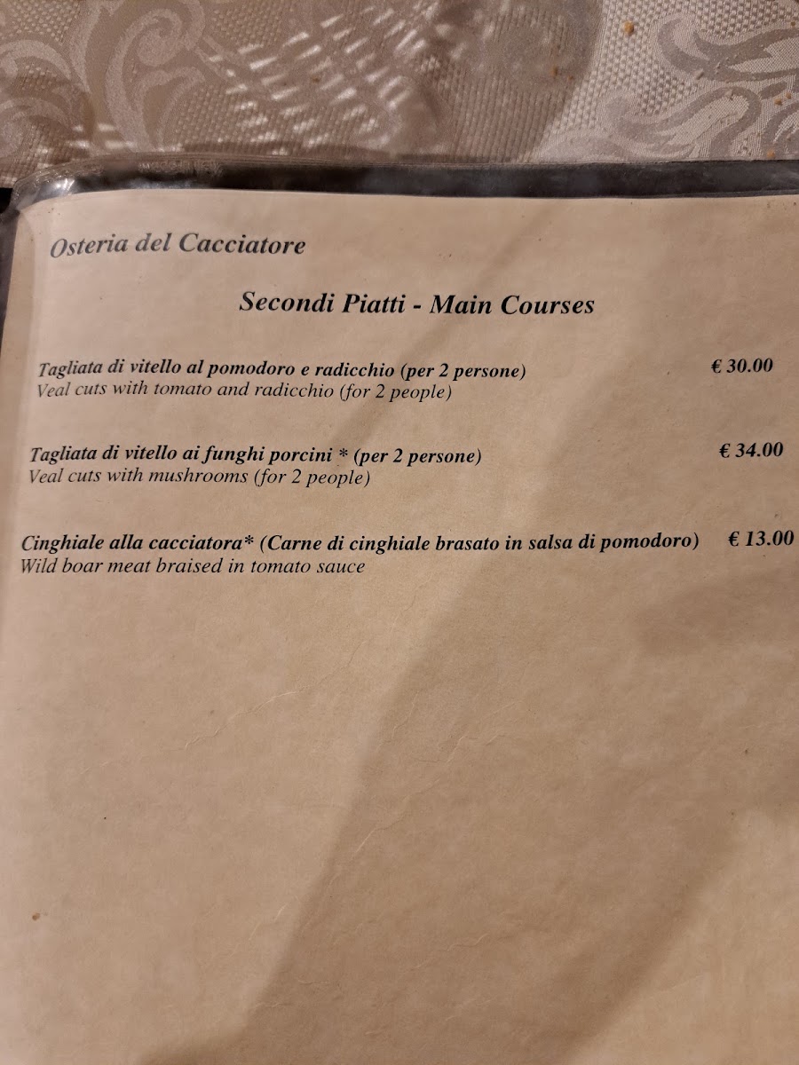 Osteria Del Cacciatore Menu 10