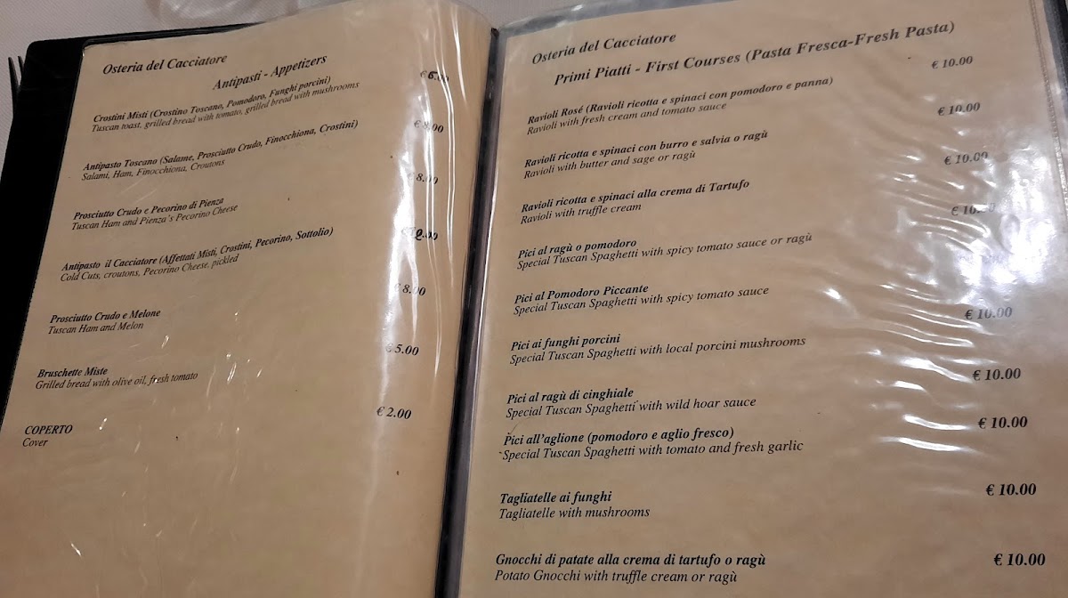 Osteria Del Cacciatore Menu 5