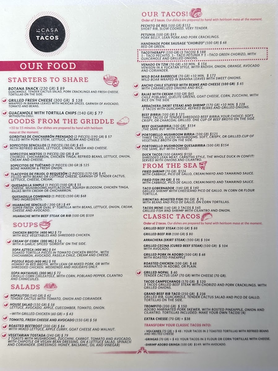 La Casa de Los Tacos Coyoacán Menu 2