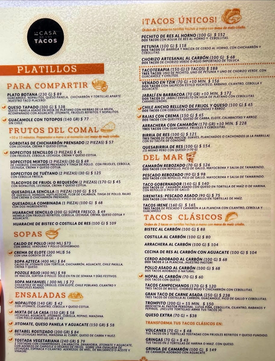 La Casa de Los Tacos Coyoacán Menu 5