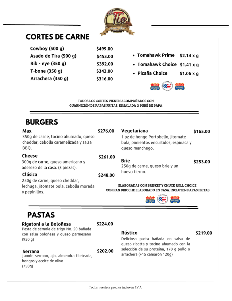 El Tío Asador Grill Menu 3