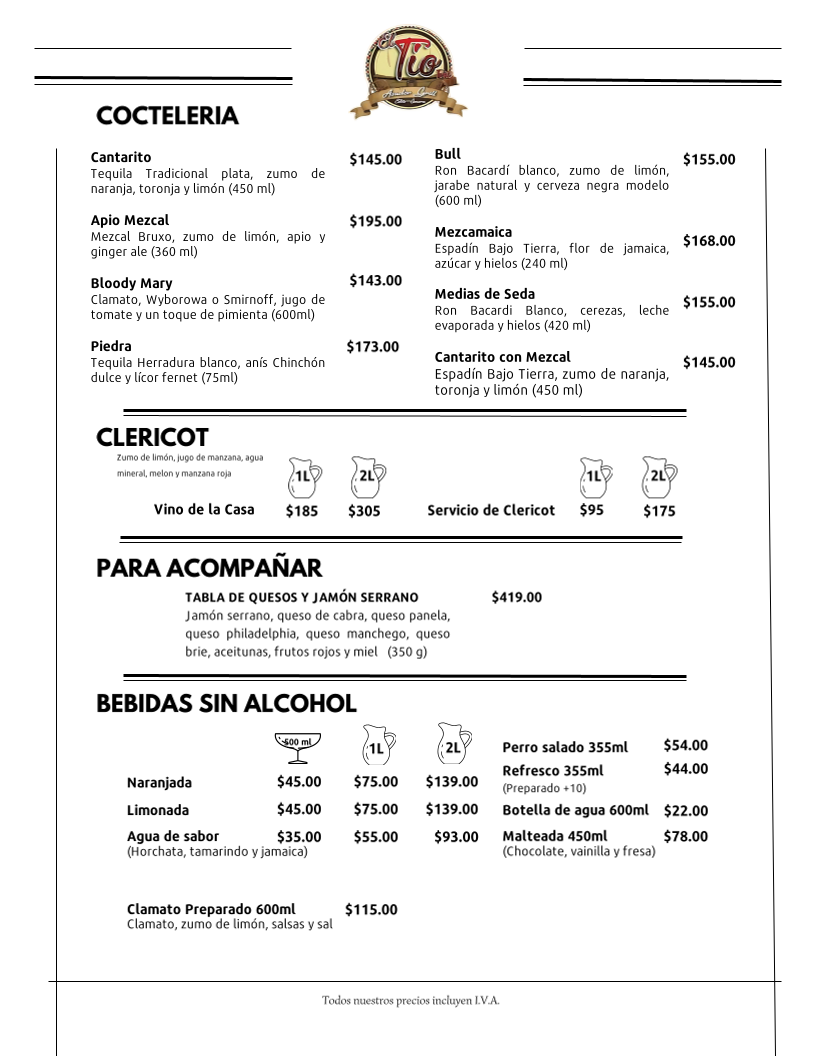 El Tío Asador Grill Menu 6