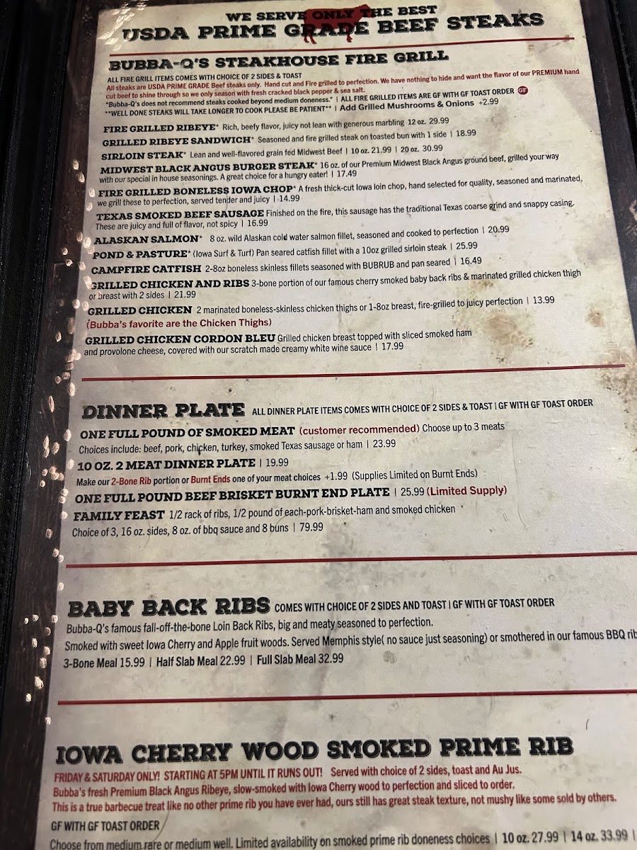 Bubba-Q's Menu 3