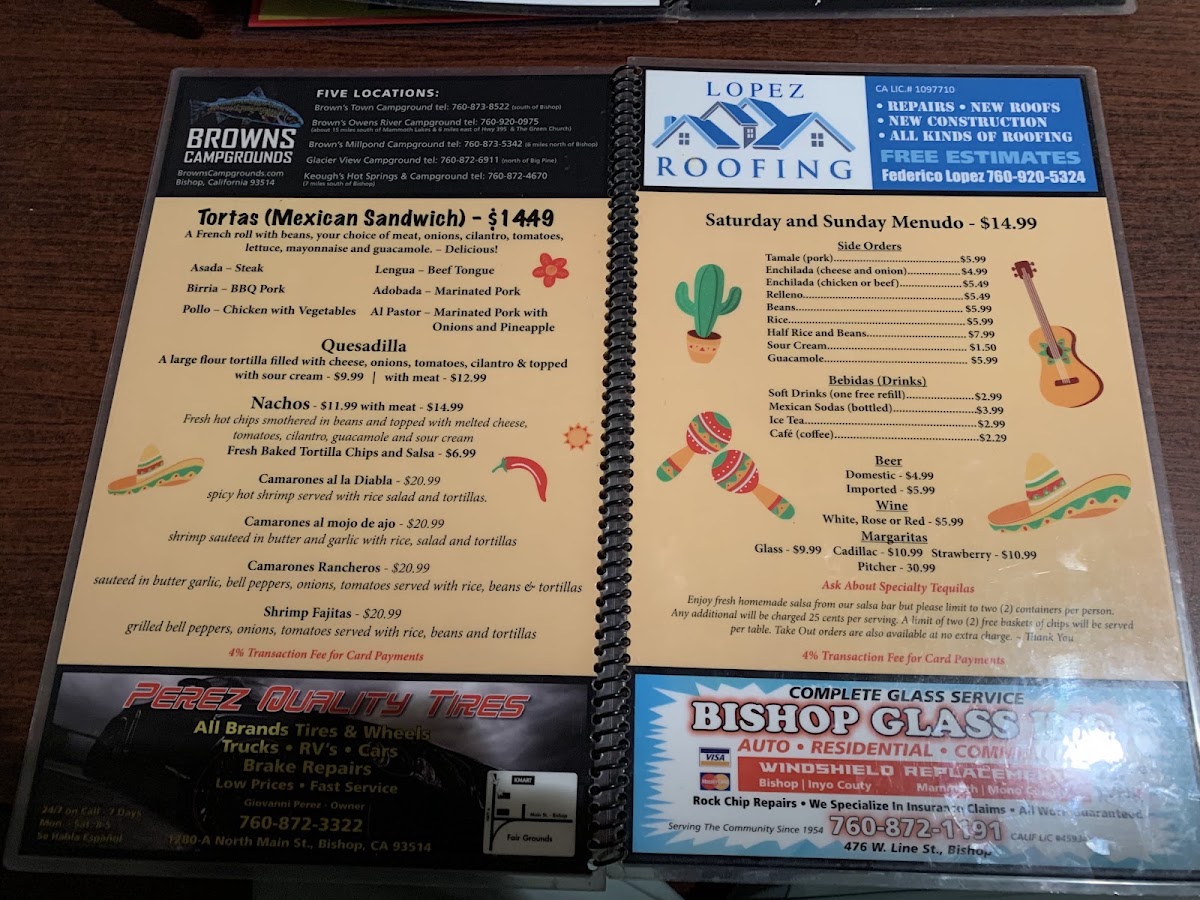 Taquería Las Palmas Menu 2
