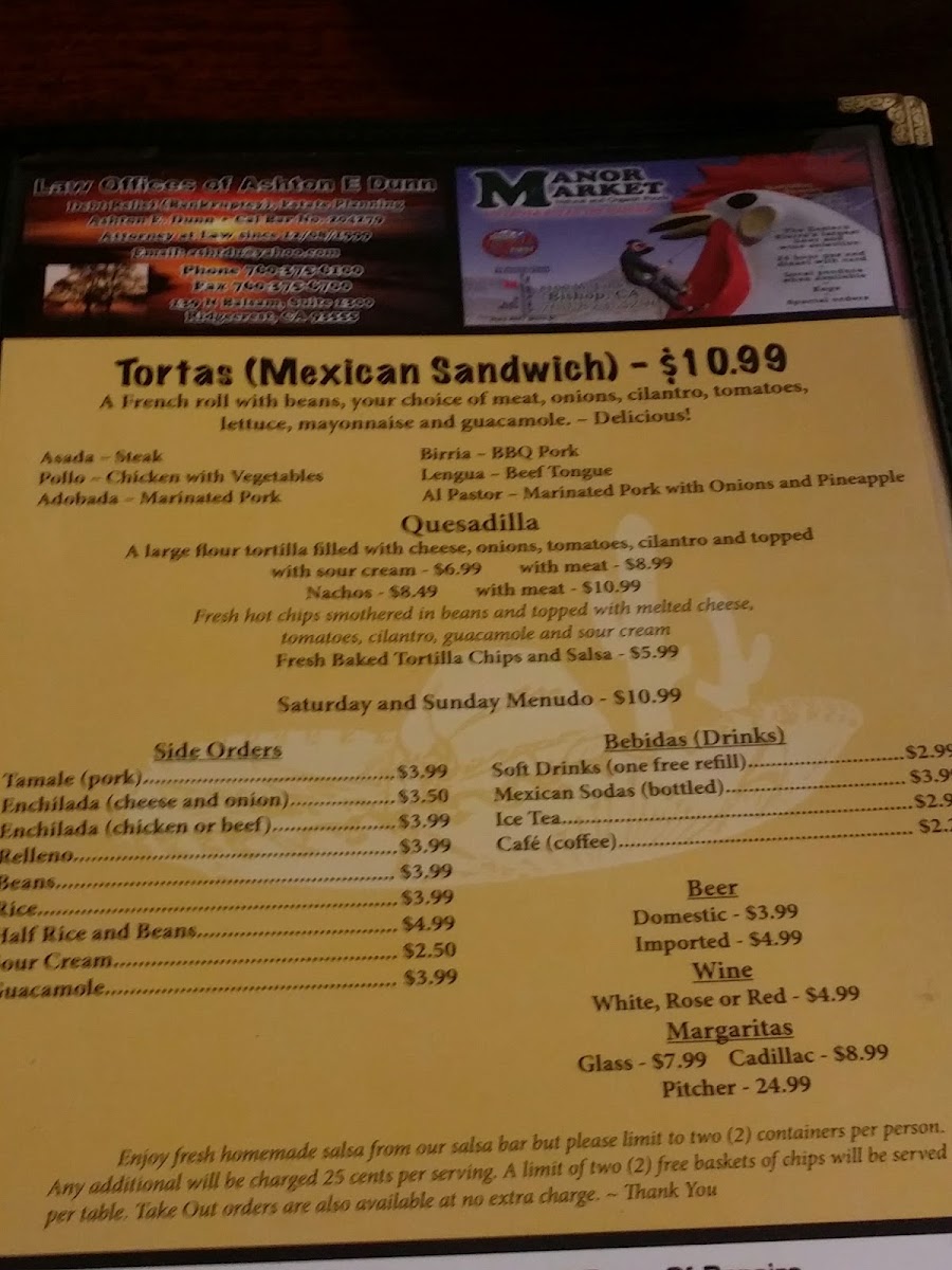 Taquería Las Palmas Menu 8