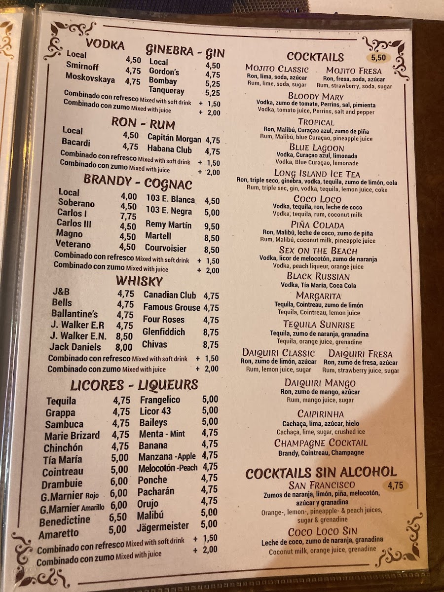 Promenade Restaurante Menu 3