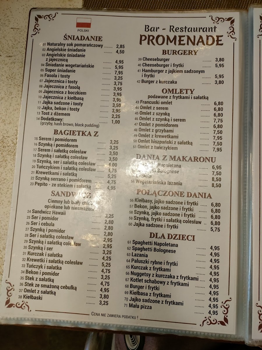 Promenade Restaurante Menu 4