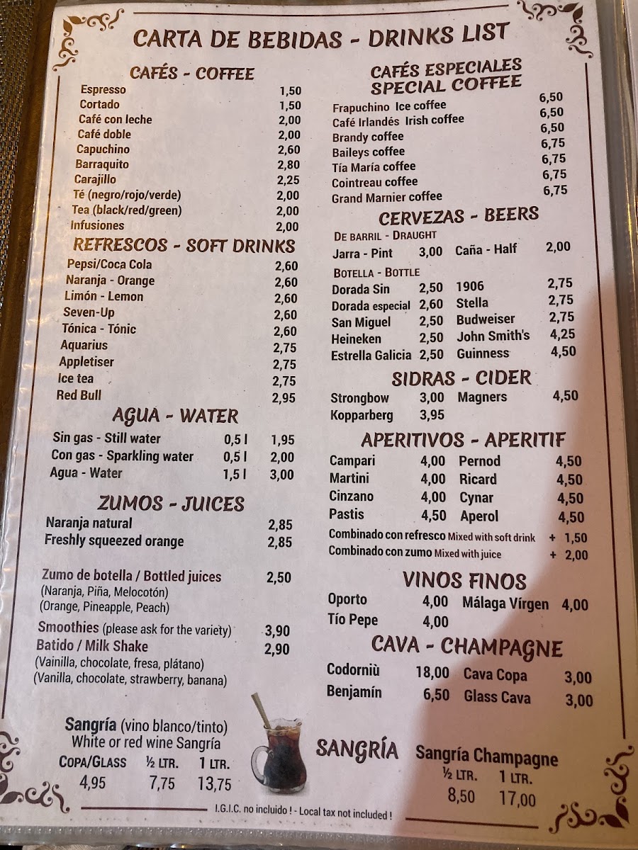 Promenade Restaurante Menu 5