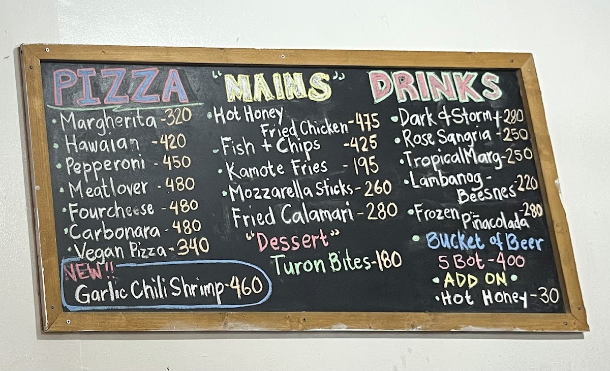 X Pizza - Siargao Menu 1