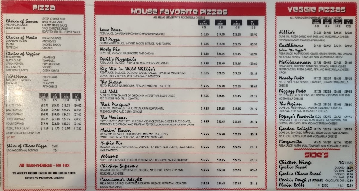 Nik-N-Willie's Pizza-n-Subs Menu 10