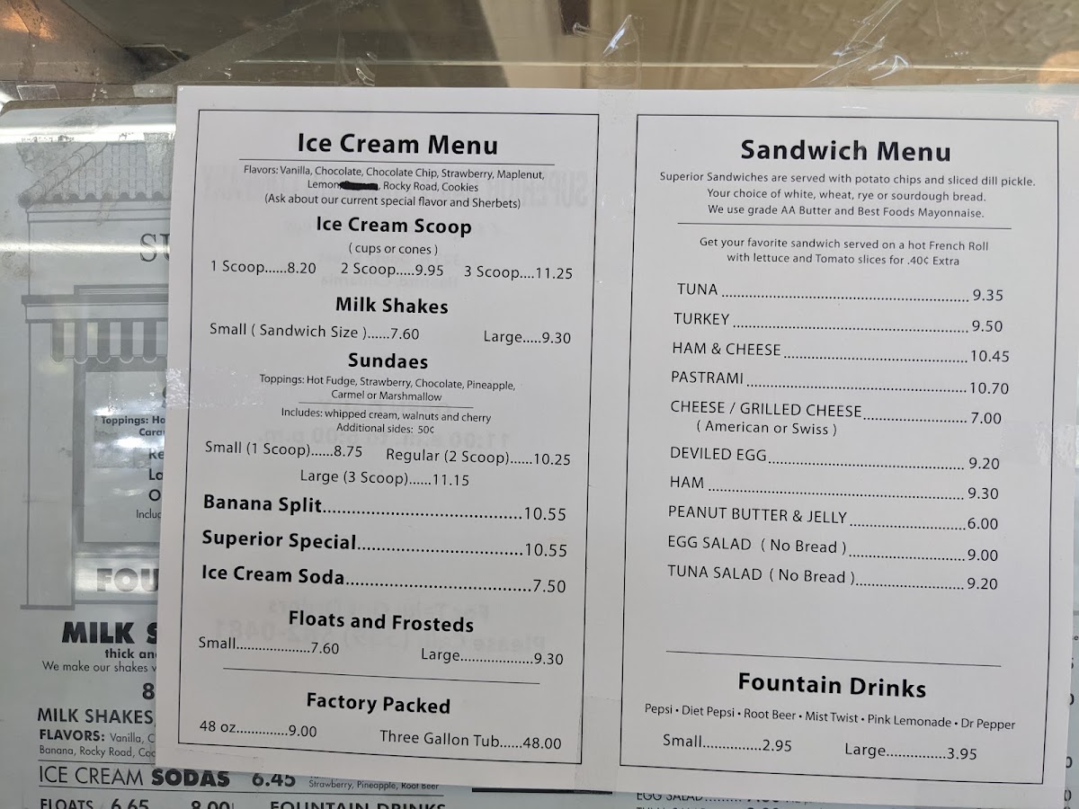 Superior Dairy Product Co Inc Menu 8