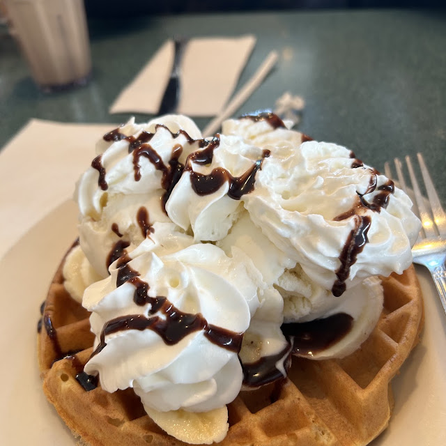 Belgian Waffle with Ice Cream