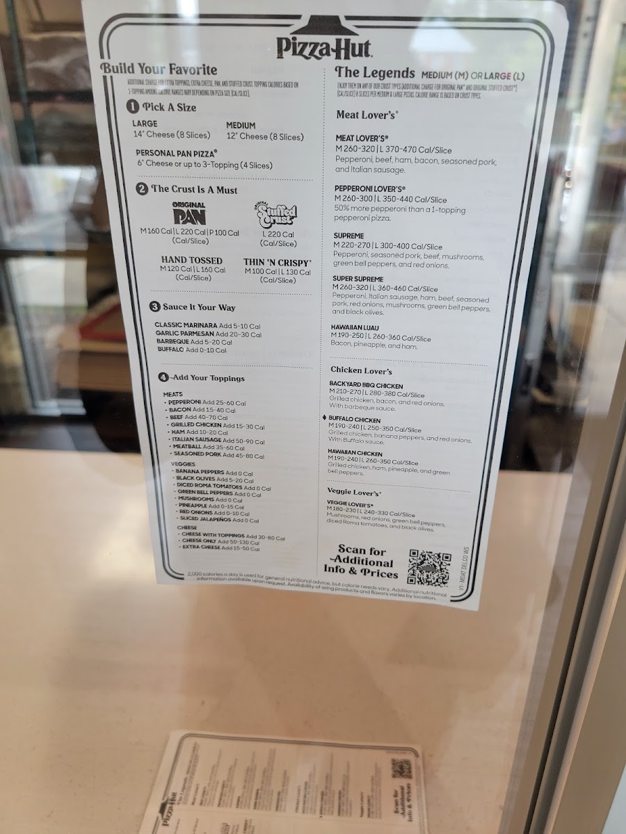 Pizza Hut Menu 1