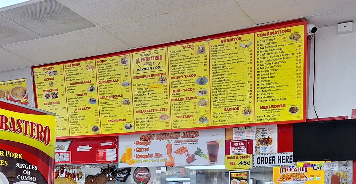 El Forastero Mexican Food Menu 1