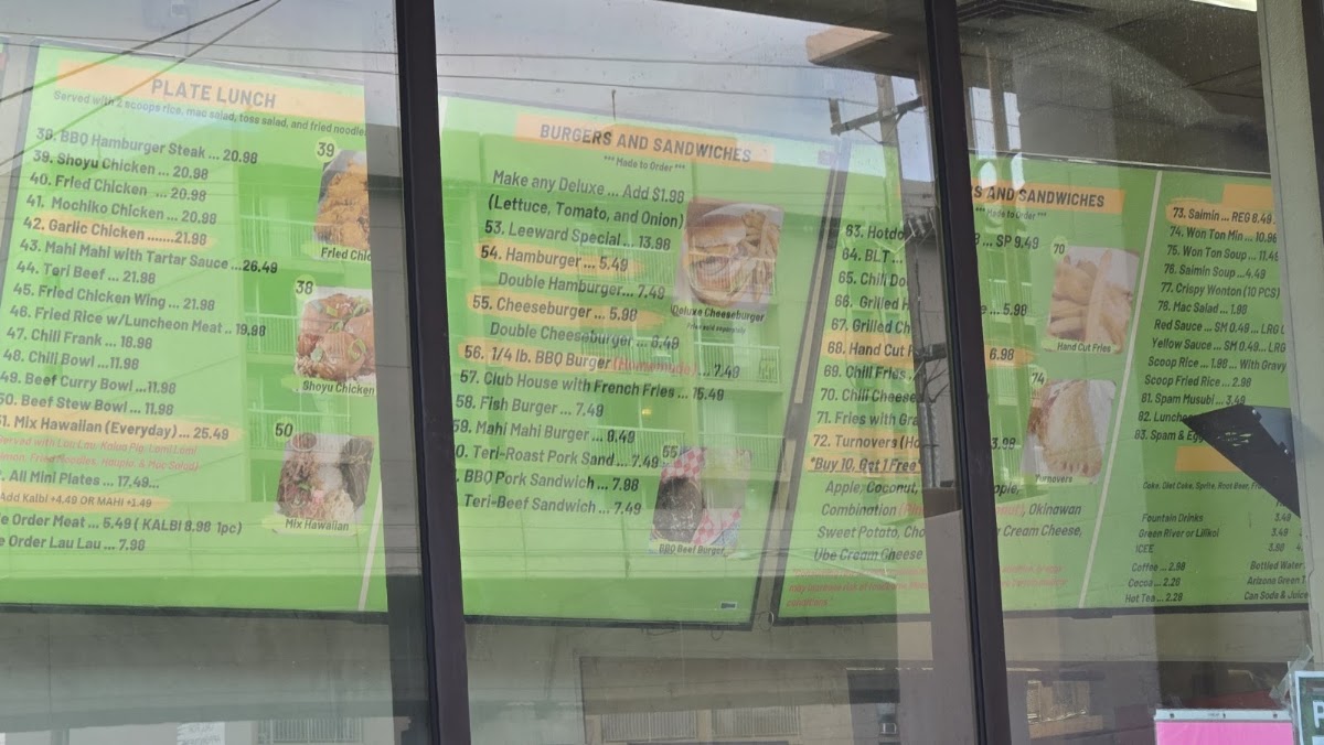 Leeward Drive-Inn Menu 2