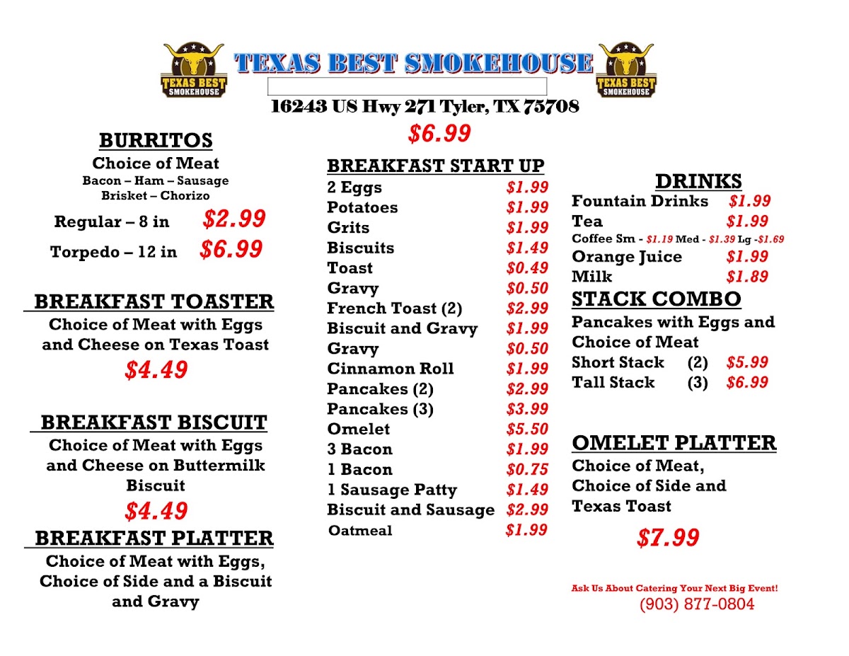 Texas Best Smokehouse Menu 6