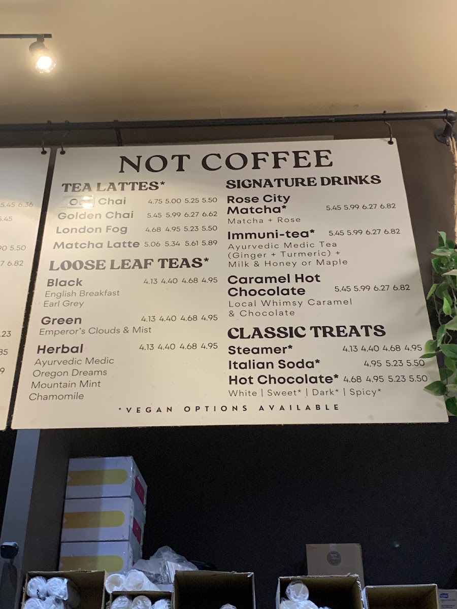 Rose City Coffee Co. Menu 1
