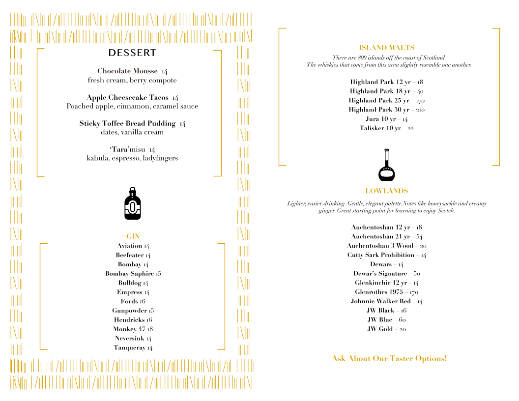 The Long Room Menu 3