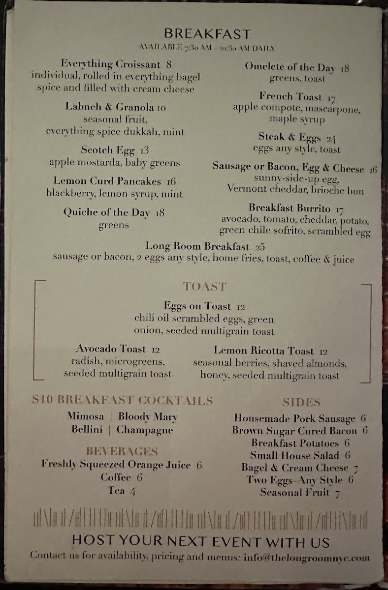 The Long Room Menu 8