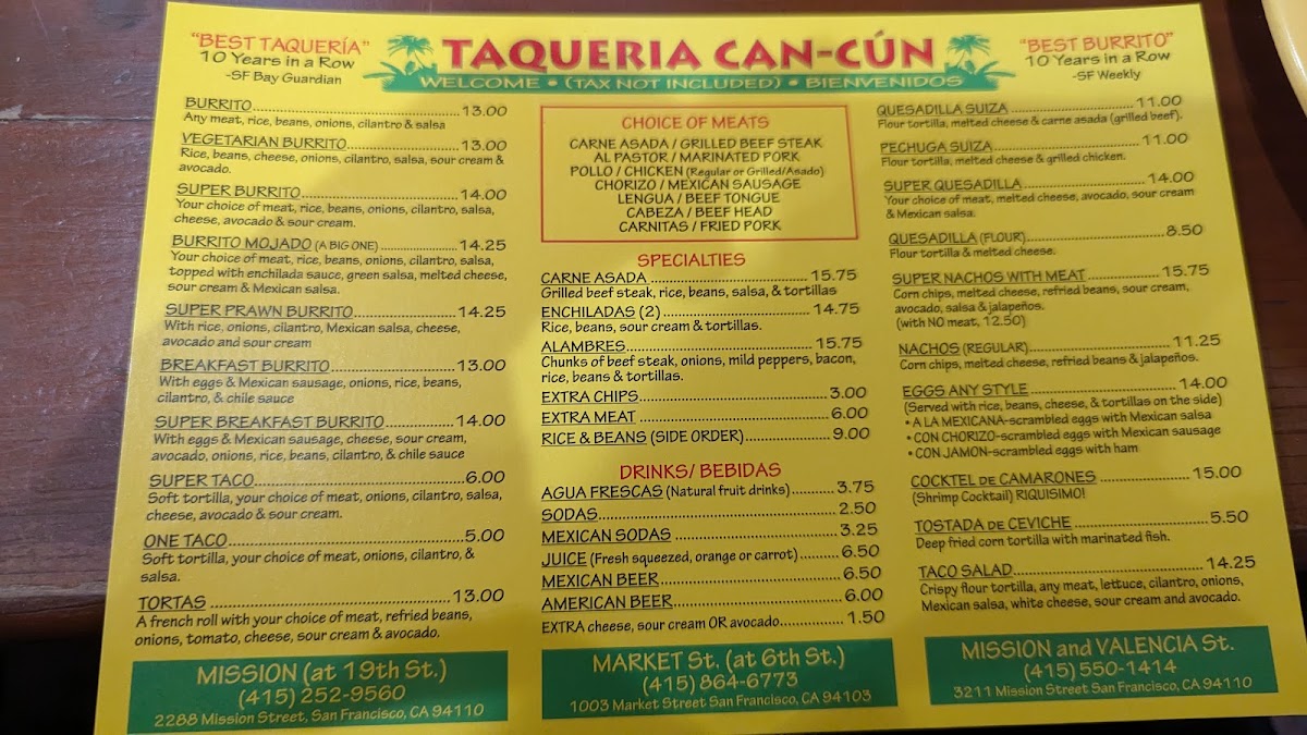Taqueria Cancun Menu 6