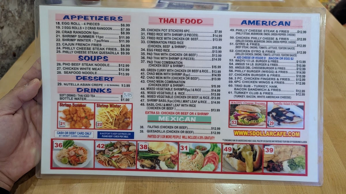 5 Dollar Cafe Menu 4