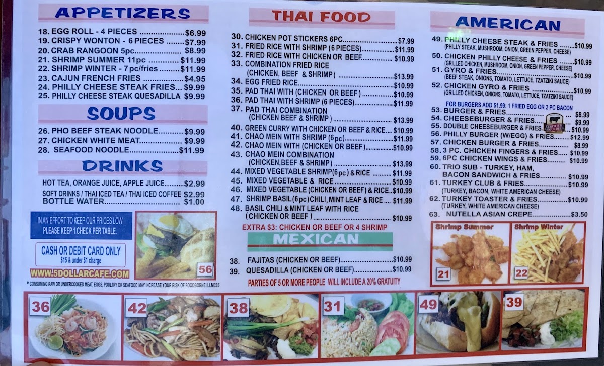 5 Dollar Cafe Menu 8