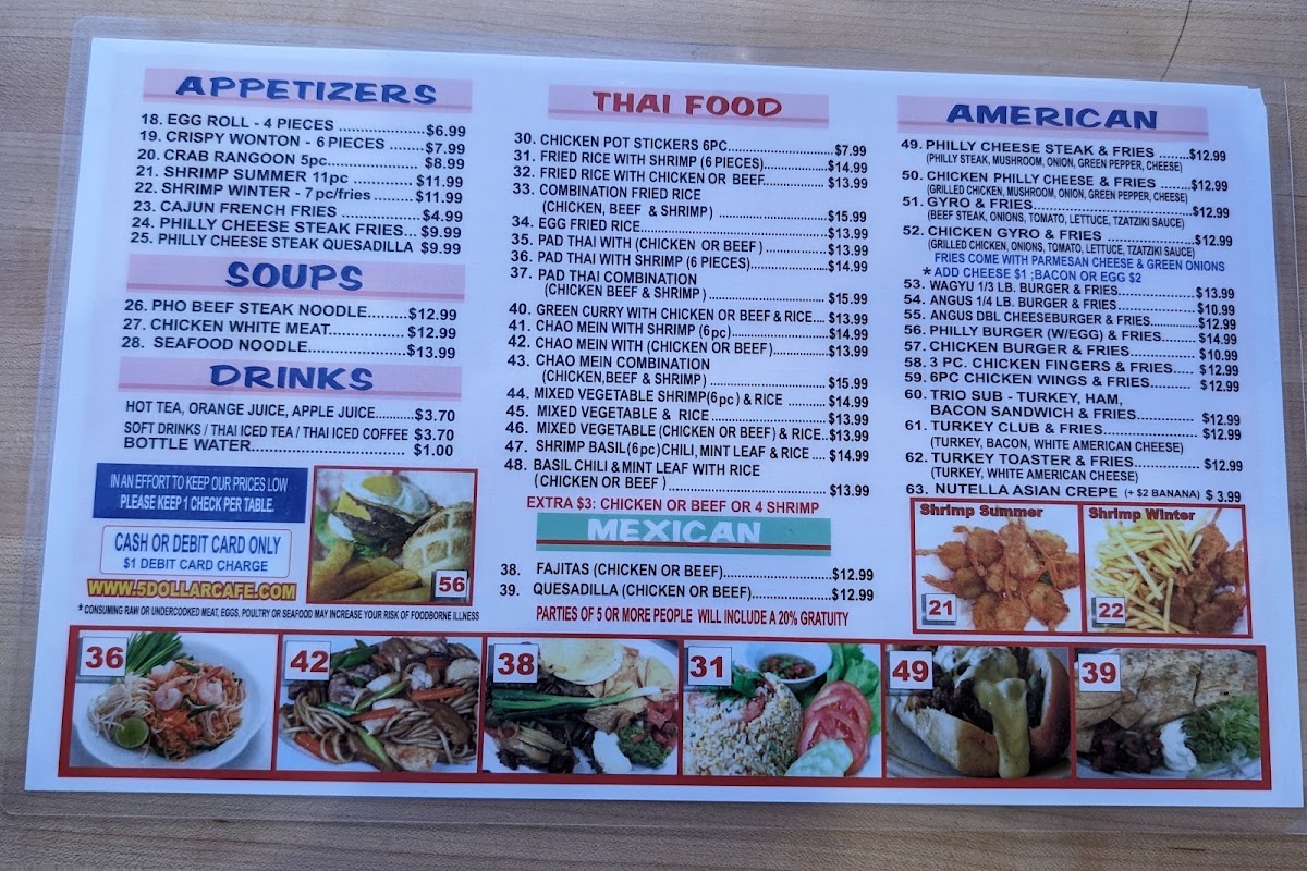 5 Dollar Cafe Menu 9