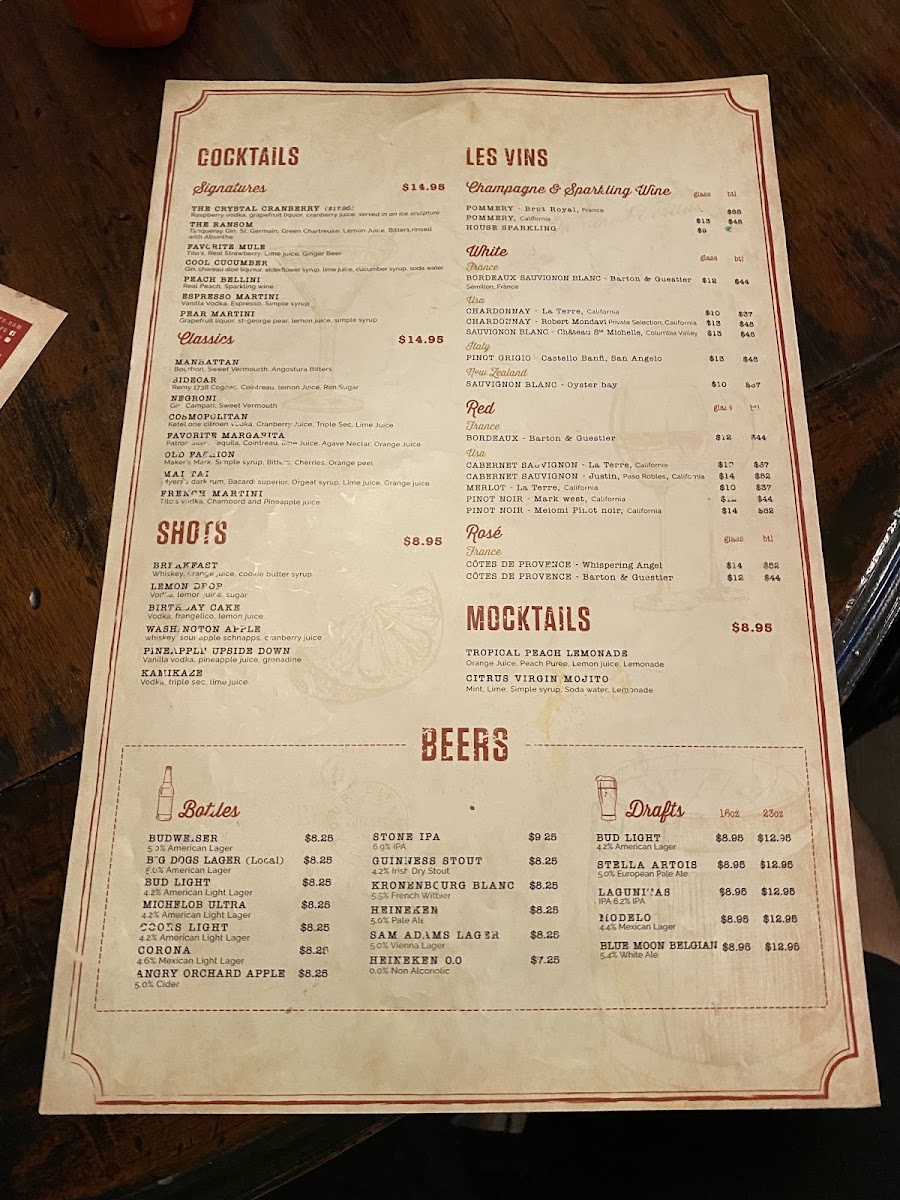 Favorite Bistro Menu 10