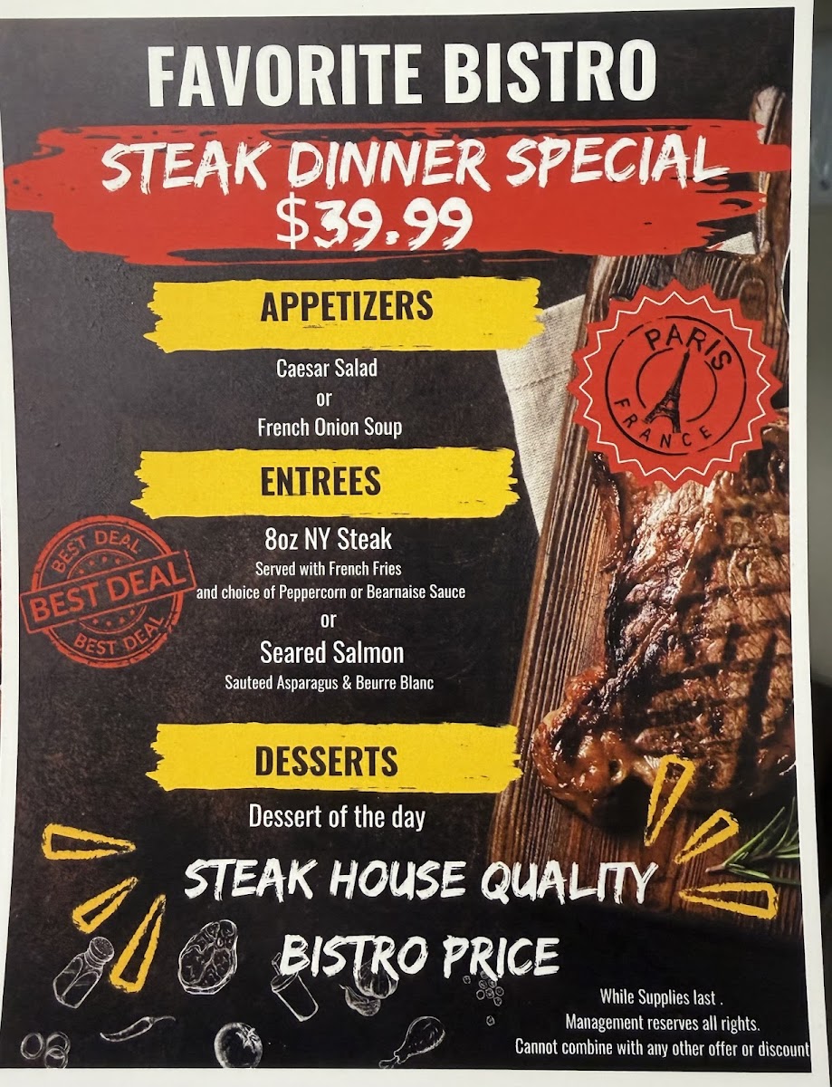 Favorite Bistro Menu 3