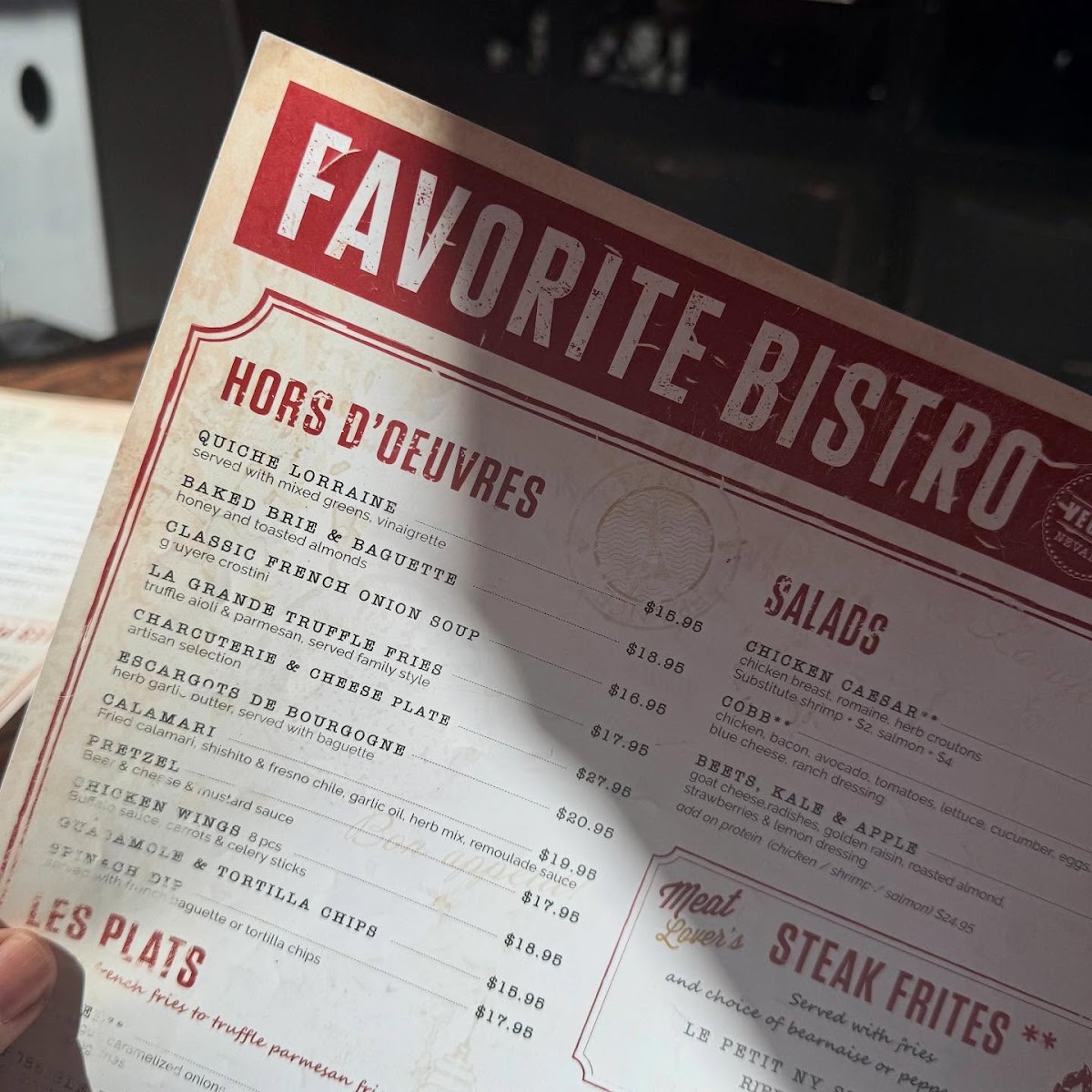 Favorite Bistro Menu 4