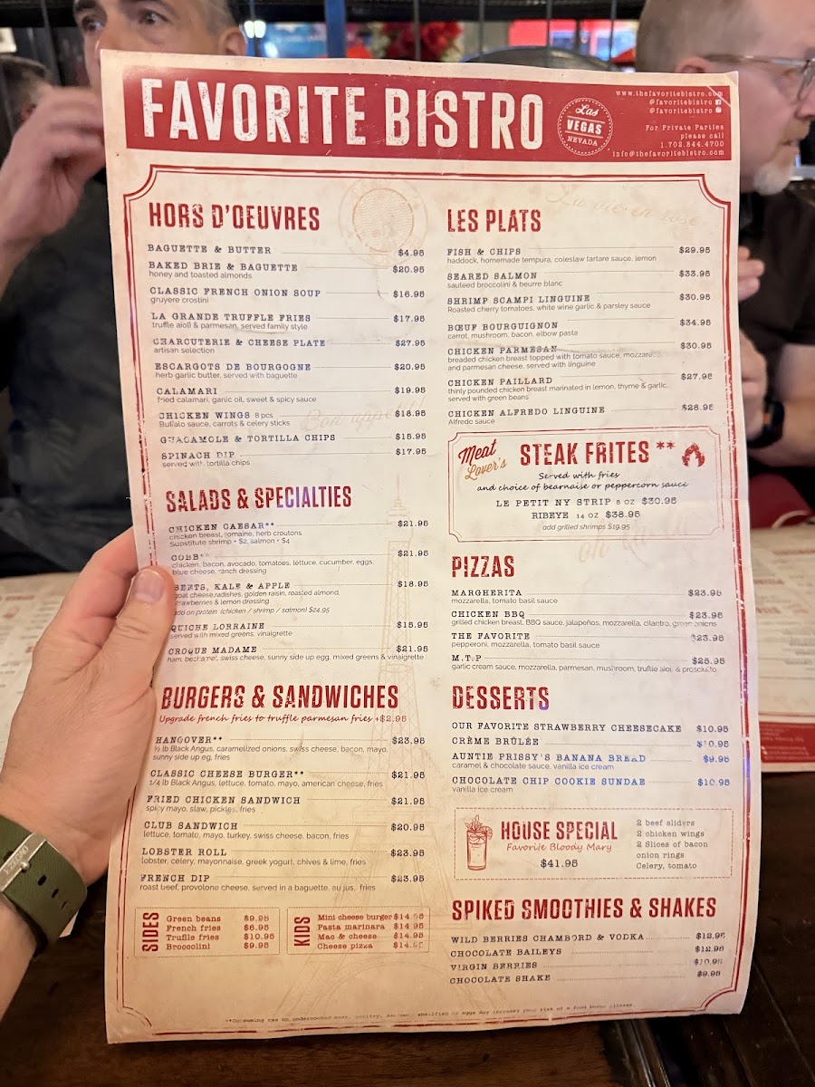 Favorite Bistro Menu 5