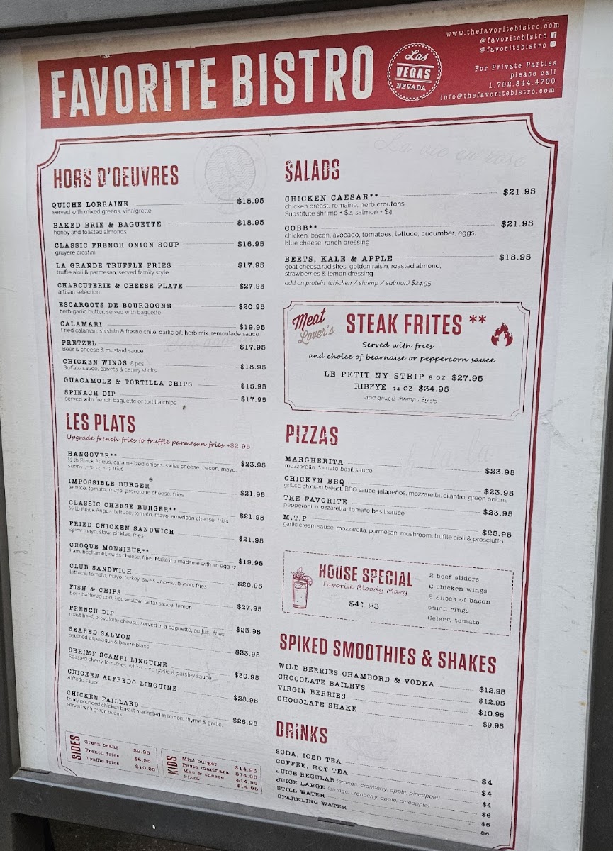 Favorite Bistro Menu 6