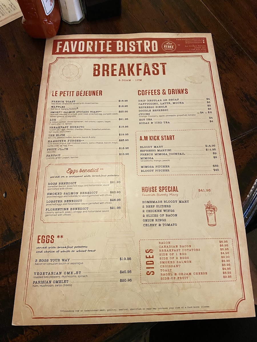Favorite Bistro Menu 7