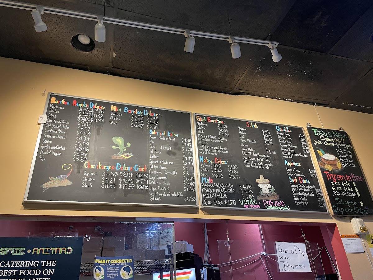 Cosmic Cantina Menu 1