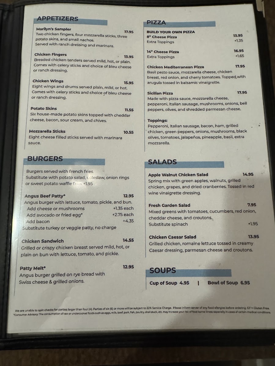 Marilyn's Cafe Menu 4