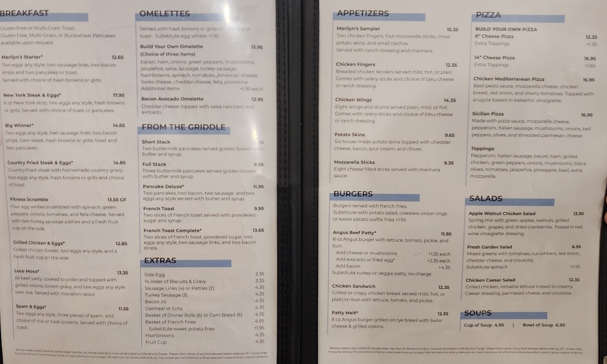 Marilyn's Cafe Menu 8