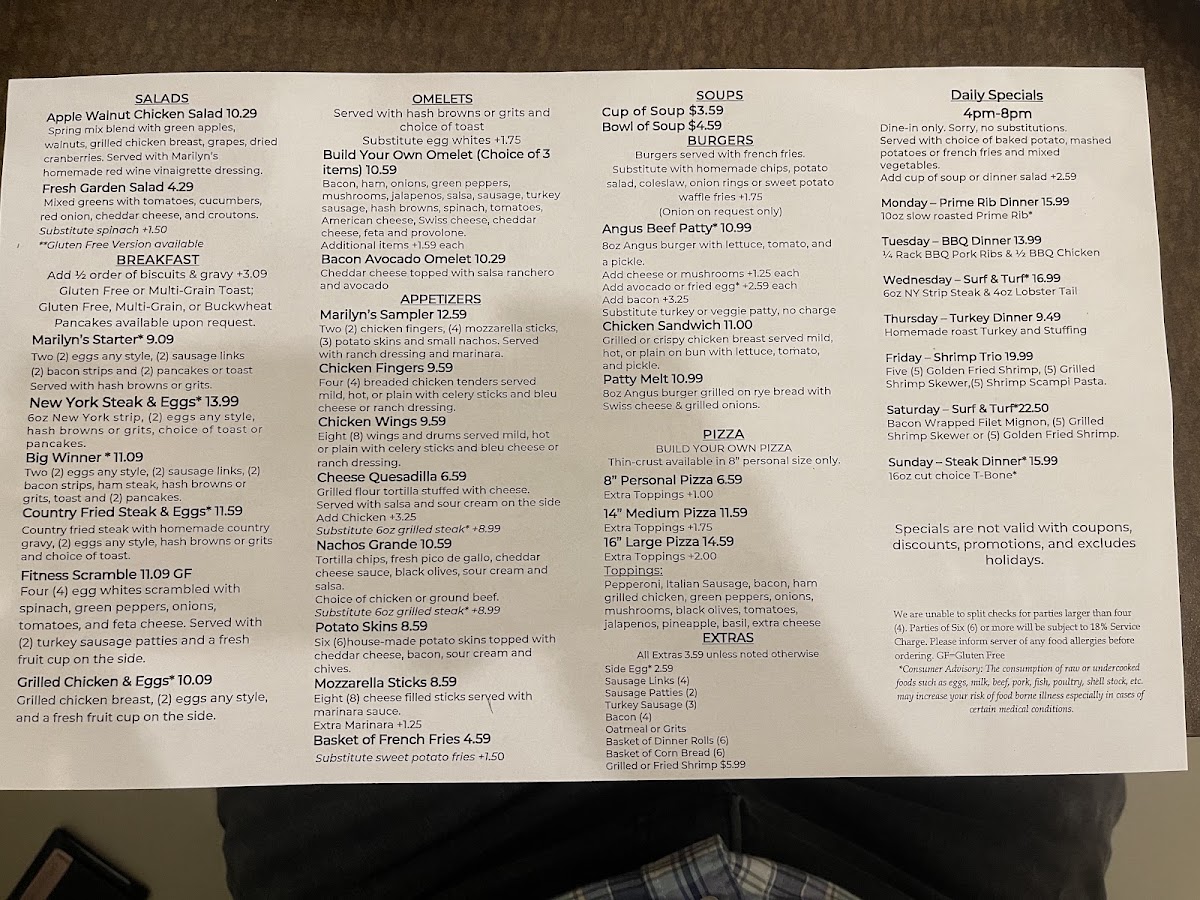 Marilyn's Cafe Menu 9
