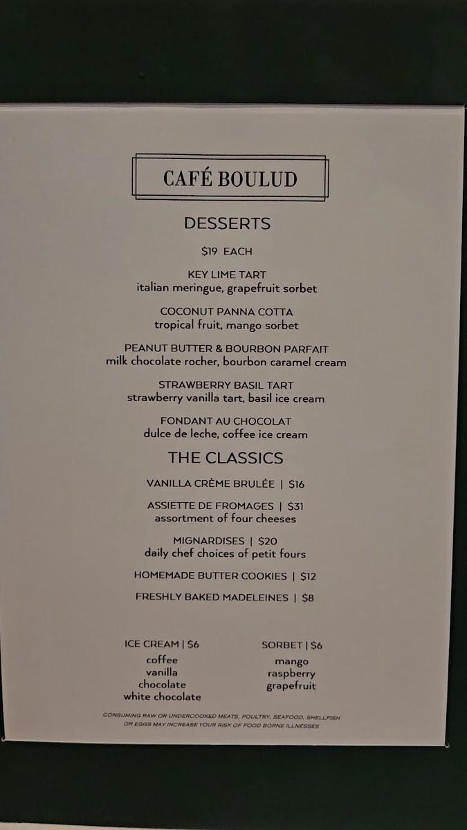 Cafe Boulud Menu 1