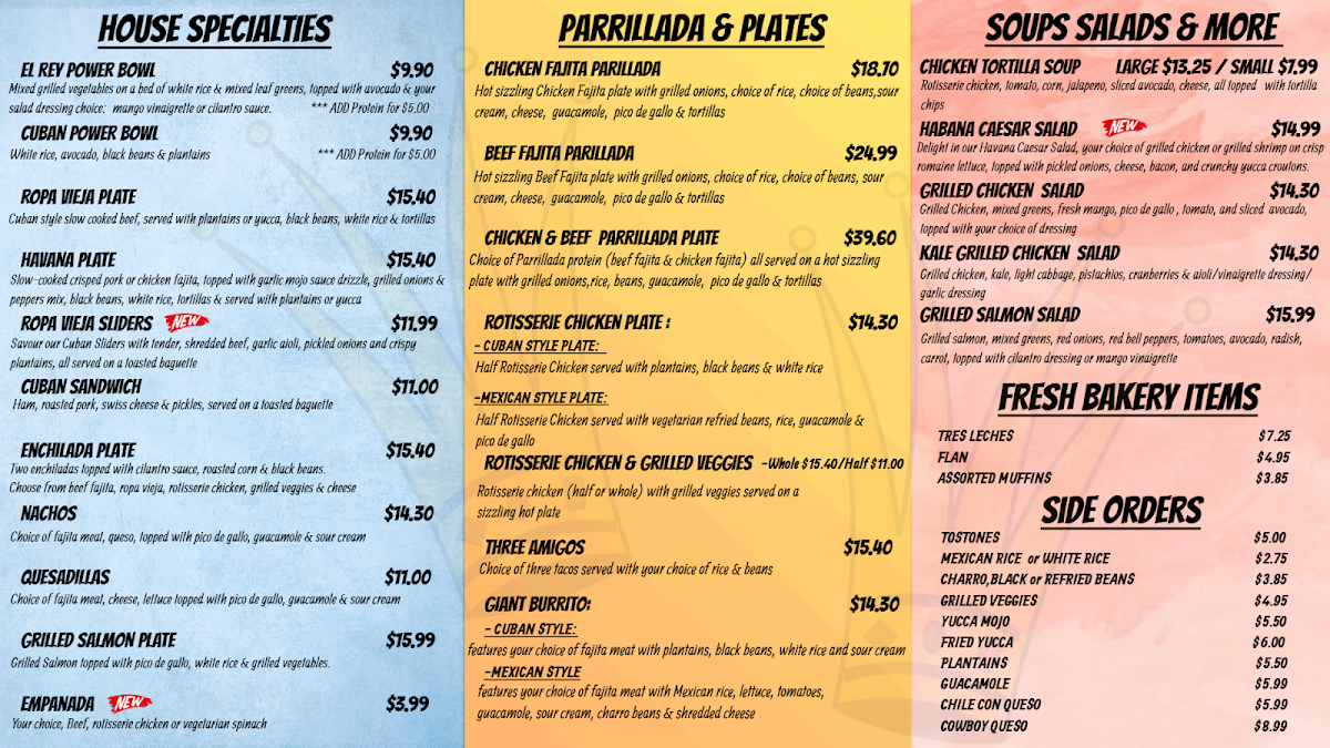El Rey Taquería Menu 1