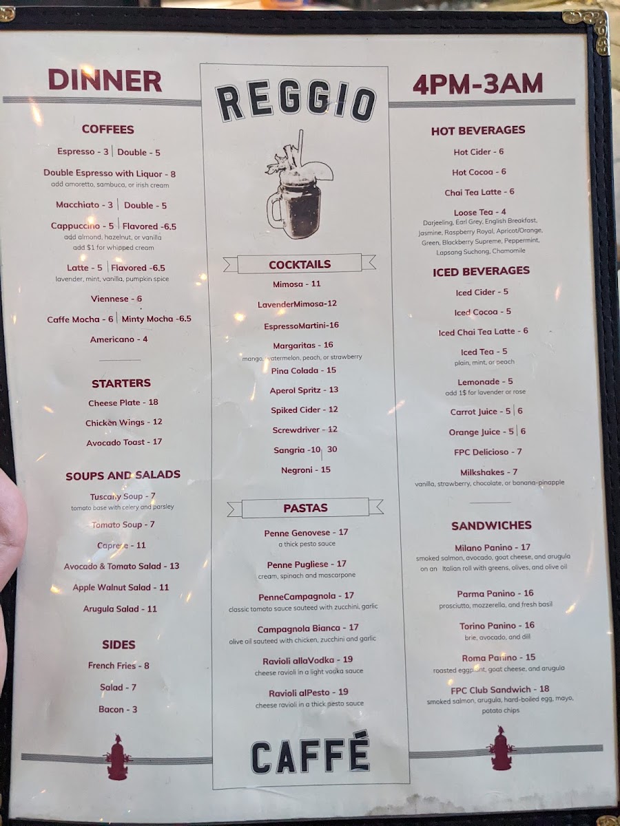 Caffe Reggio Menu 7