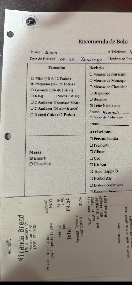 Miranda Bread Menu 1