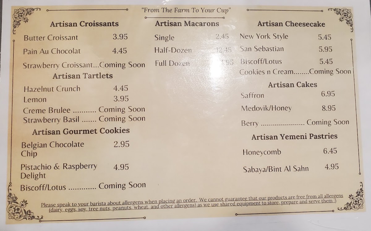 YAFA GOLDEN COFFEE Menu 7