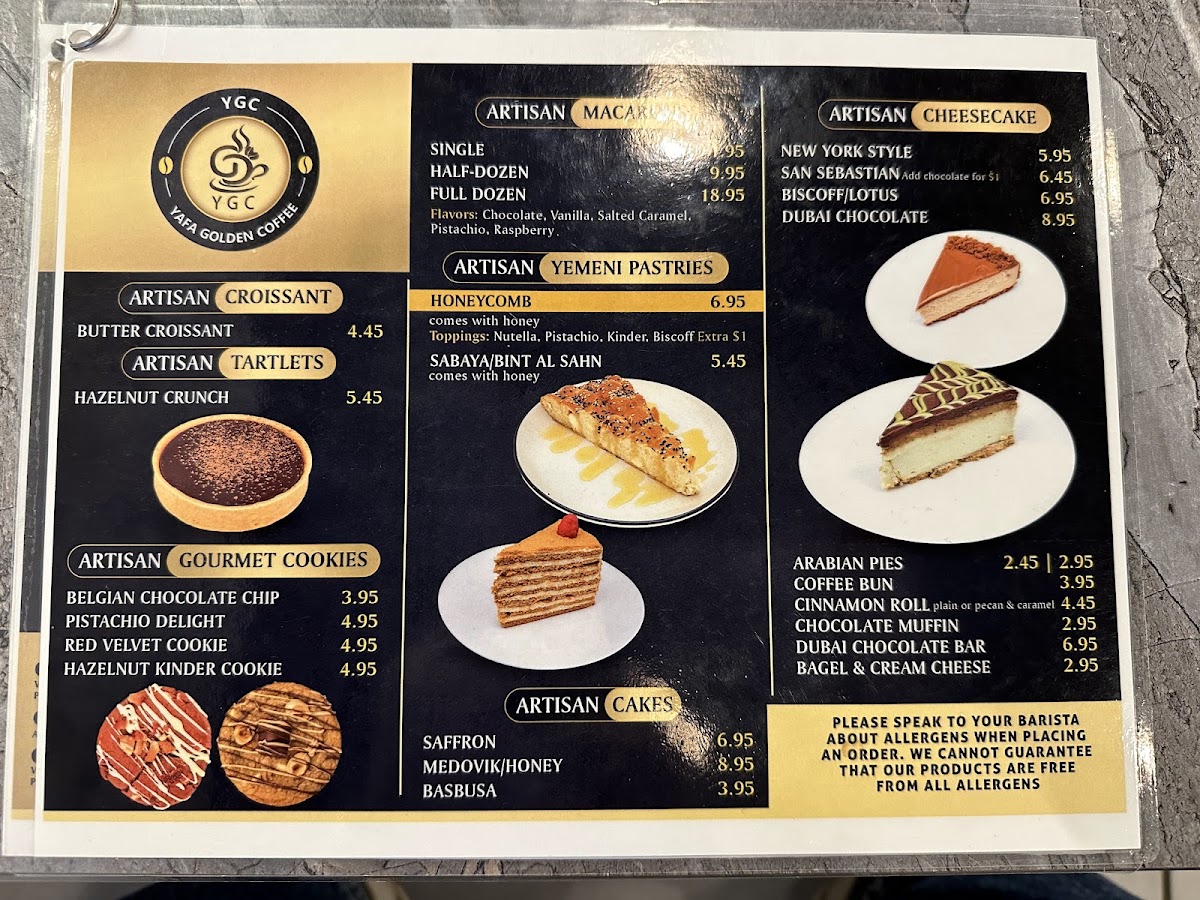 YAFA GOLDEN COFFEE Menu 8