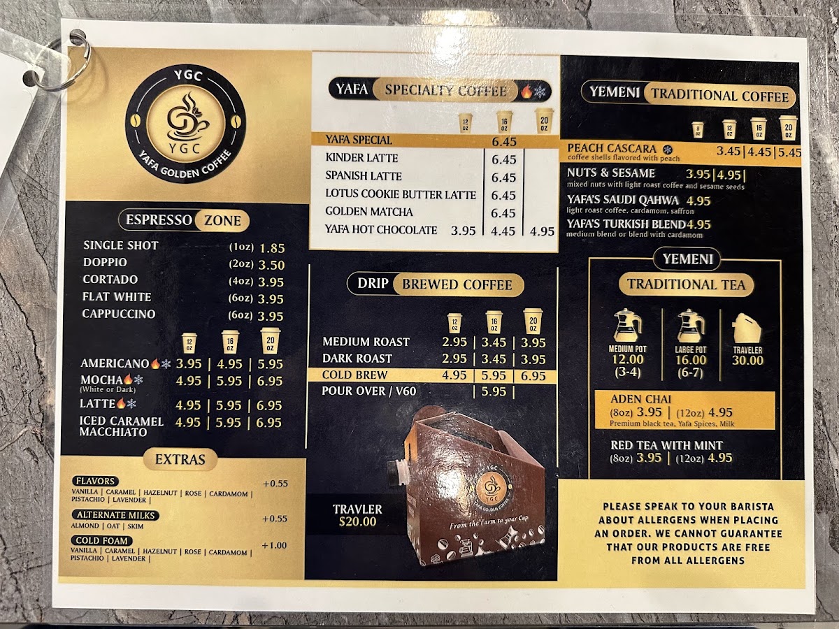 YAFA GOLDEN COFFEE Menu 9