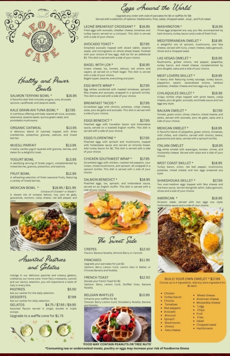 Leone Café Menu 1