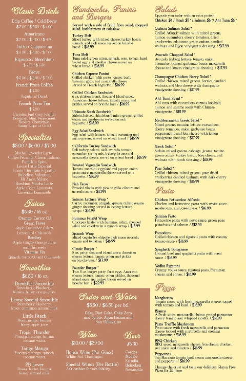 Leone Café Menu 5