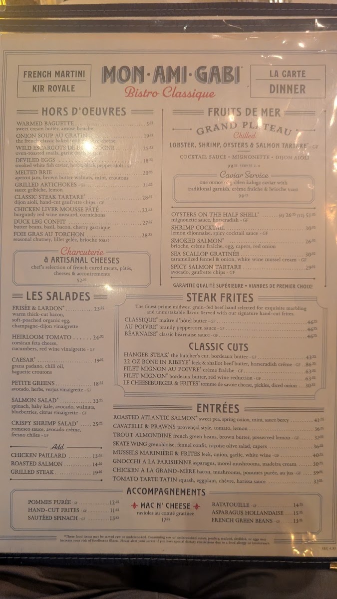 Mon Ami Gabi Menu 2