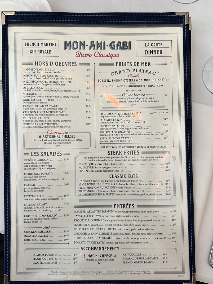 Mon Ami Gabi Menu 3
