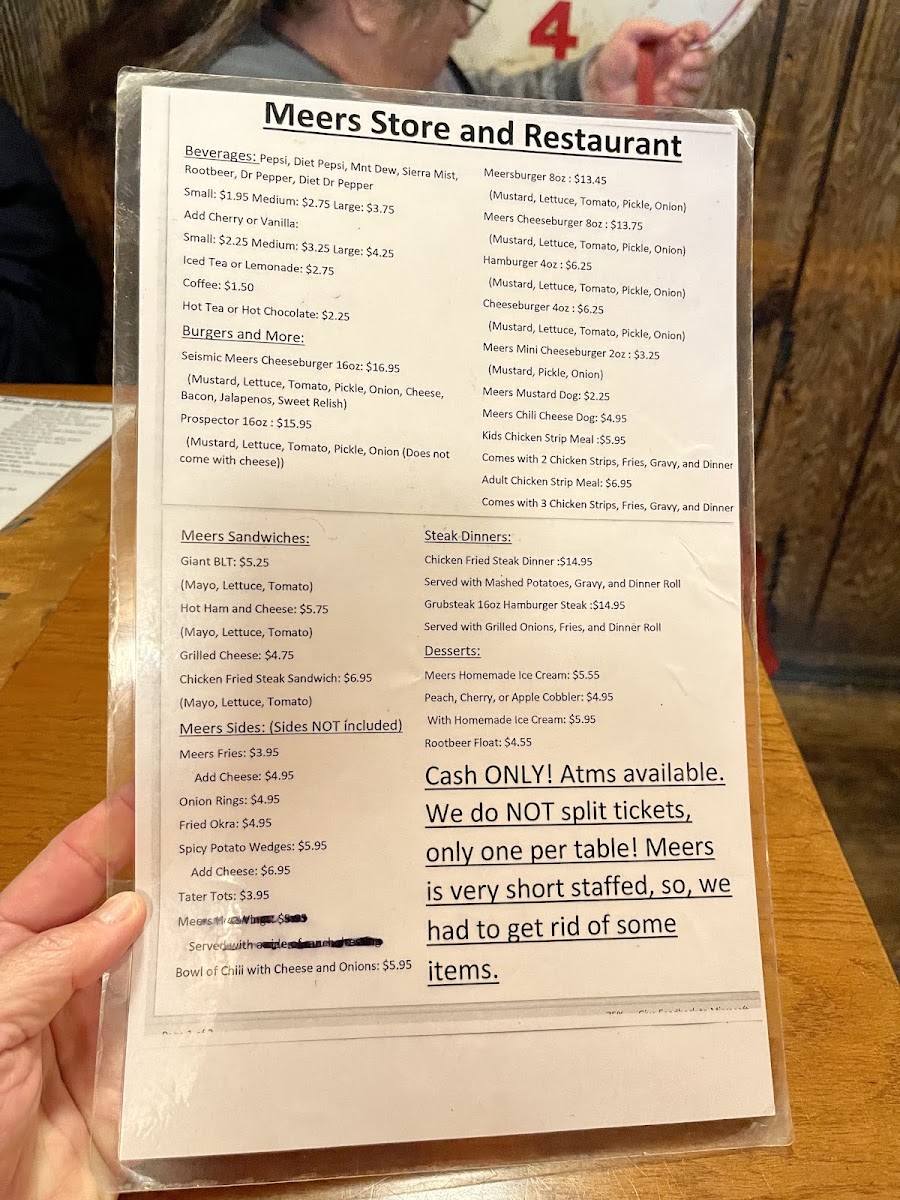 Meers Store and Restaurant Menu 7