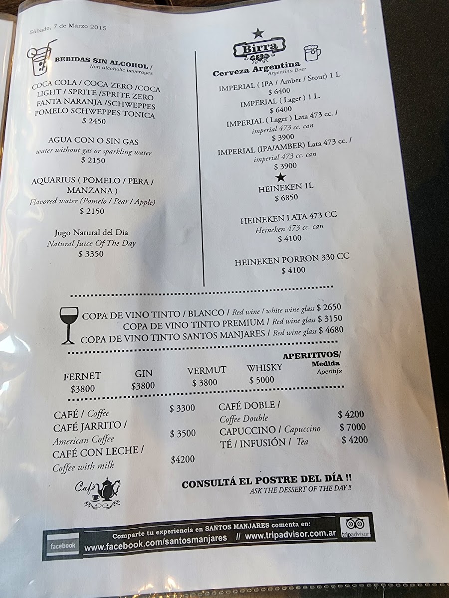 Santos Manjares Menu 6